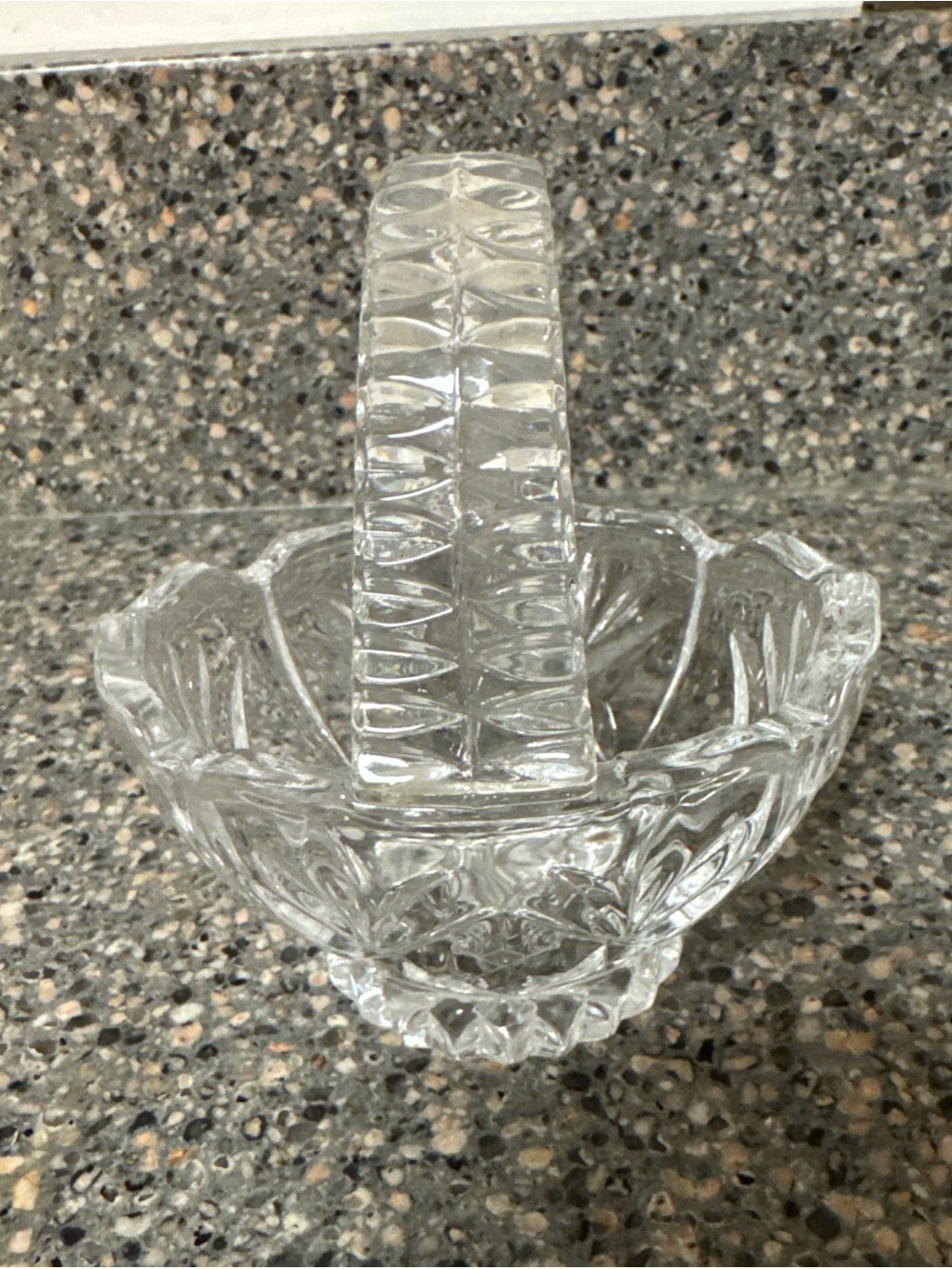Princess House Lead Crystal Basket 3.6" x 2.75" x 4.1"